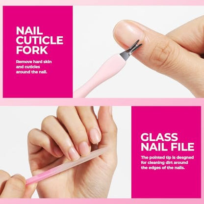 FANDAMEI Professional Manicure Kit for Women – Complete Nail Care Set with Files, Buffers, Cuticle Remover, Scented Oil & More