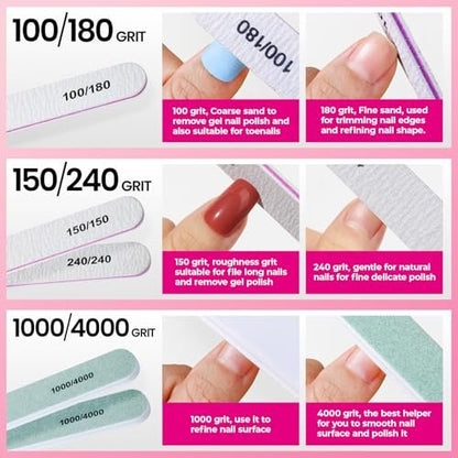 FANDAMEI Professional Manicure Kit for Women – Complete Nail Care Set with Files, Buffers, Cuticle Remover, Scented Oil & More