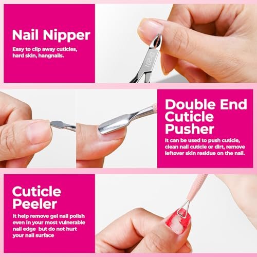 FANDAMEI Professional Manicure Kit for Women – Complete Nail Care Set with Files, Buffers, Cuticle Remover, Scented Oil & More - görsel 9