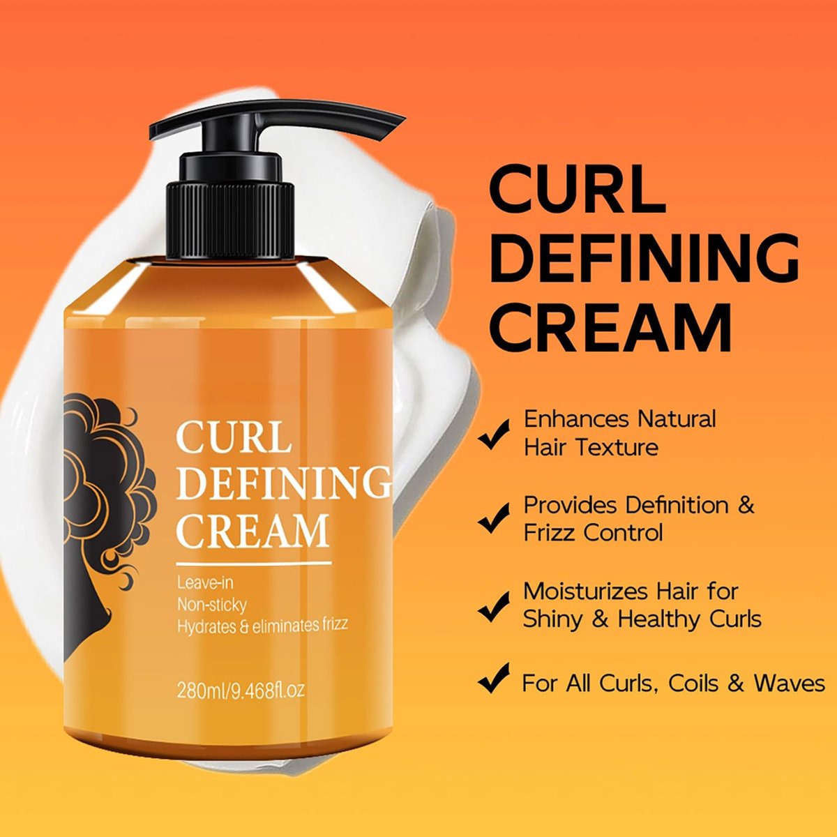 Moroccan Curl Defining Cream - Argan Oil Hair Mask & Curl Cream for Wavy, Curly Hair - Smoothing, Detangling, Frizz Reducing Styling Product (9.67 Fl Oz) Avelisse