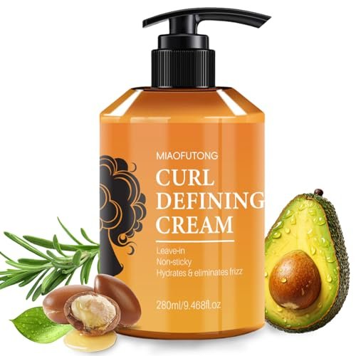 Moroccan Curl Defining Cream - Argan Oil Hair Mask & Curl Cream for Wavy, Curly Hair - Smoothing, Detangling, Frizz Reducing Styling Product (9.67 Fl Oz) Avelisse