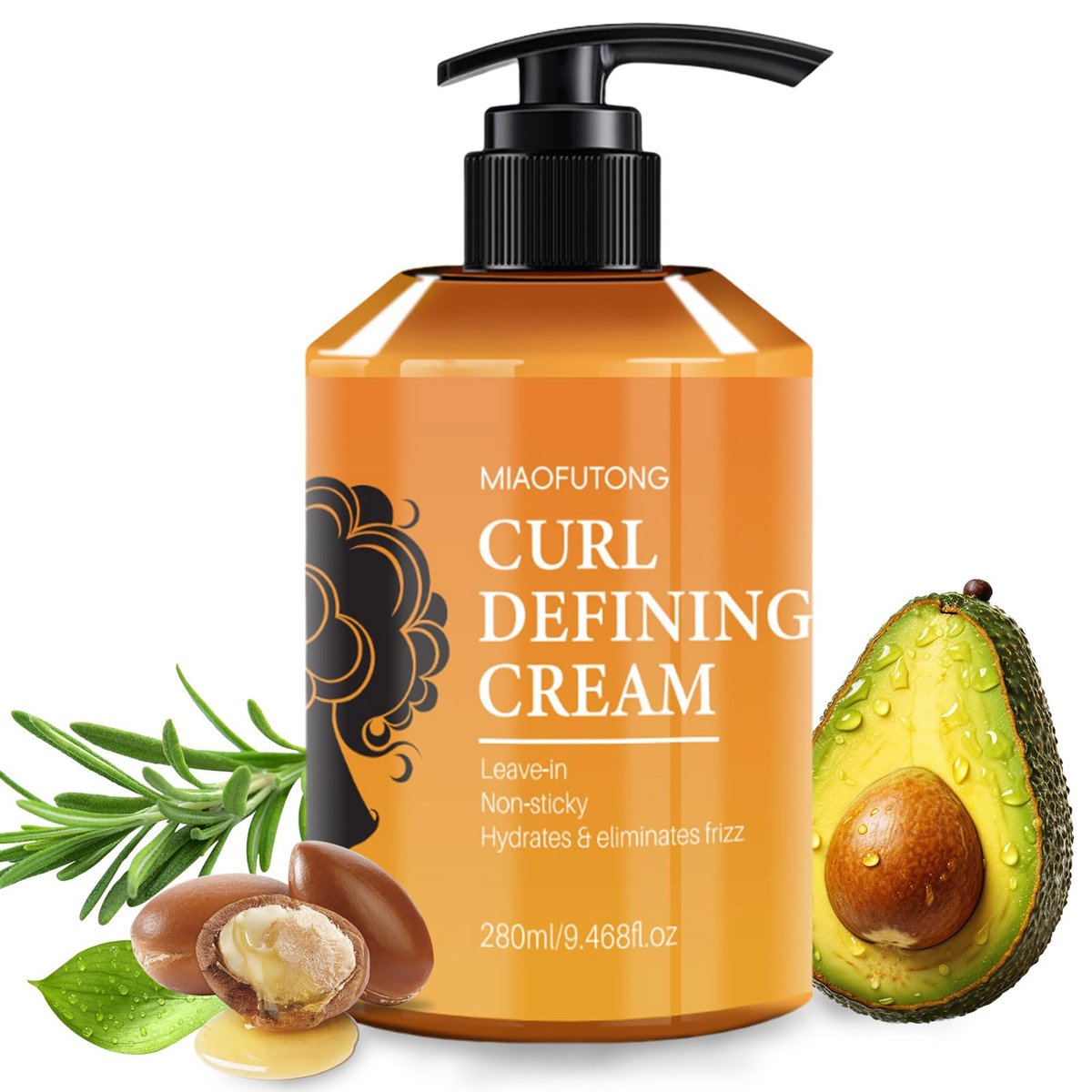 Moroccan Curl Defining Cream - Argan Oil Hair Mask & Curl Cream for Wavy, Curly Hair - Smoothing, Detangling, Frizz Reducing Styling Product (9.67 Fl Oz) Avelisse