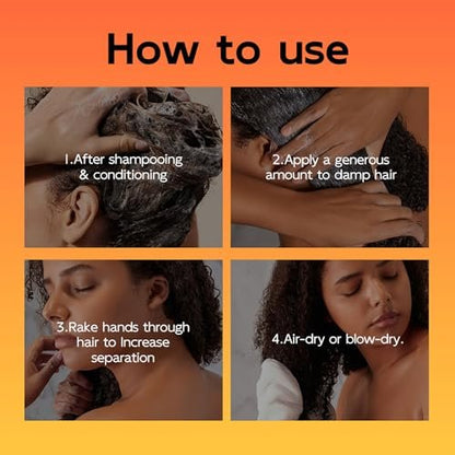 Moroccan Curl Defining Cream - Argan Oil Hair Mask & Curl Cream for Wavy, Curly Hair - Smoothing, Detangling, Frizz Reducing Styling Product (9.67 Fl Oz) Avelisse