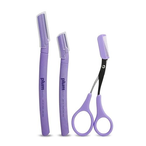 Plum Beauty Double-Sided Dermaplaning Razors (4-Pack) – Dual-Blade Facial Razors for Women - Precision & Large Blades for Brows, Upper Lip, & Cheeks - Peach Fuzz Remover & Exfoliating Face Tool - görsel 12