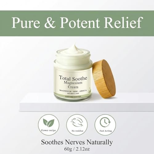 Total Relief Magnesium Cream - Joint Relief with MSM & Arnica, Fast Absorbing Non-Greasy Topical for Everyday Joint & Muscle Comfort (1 oz) Avelisse