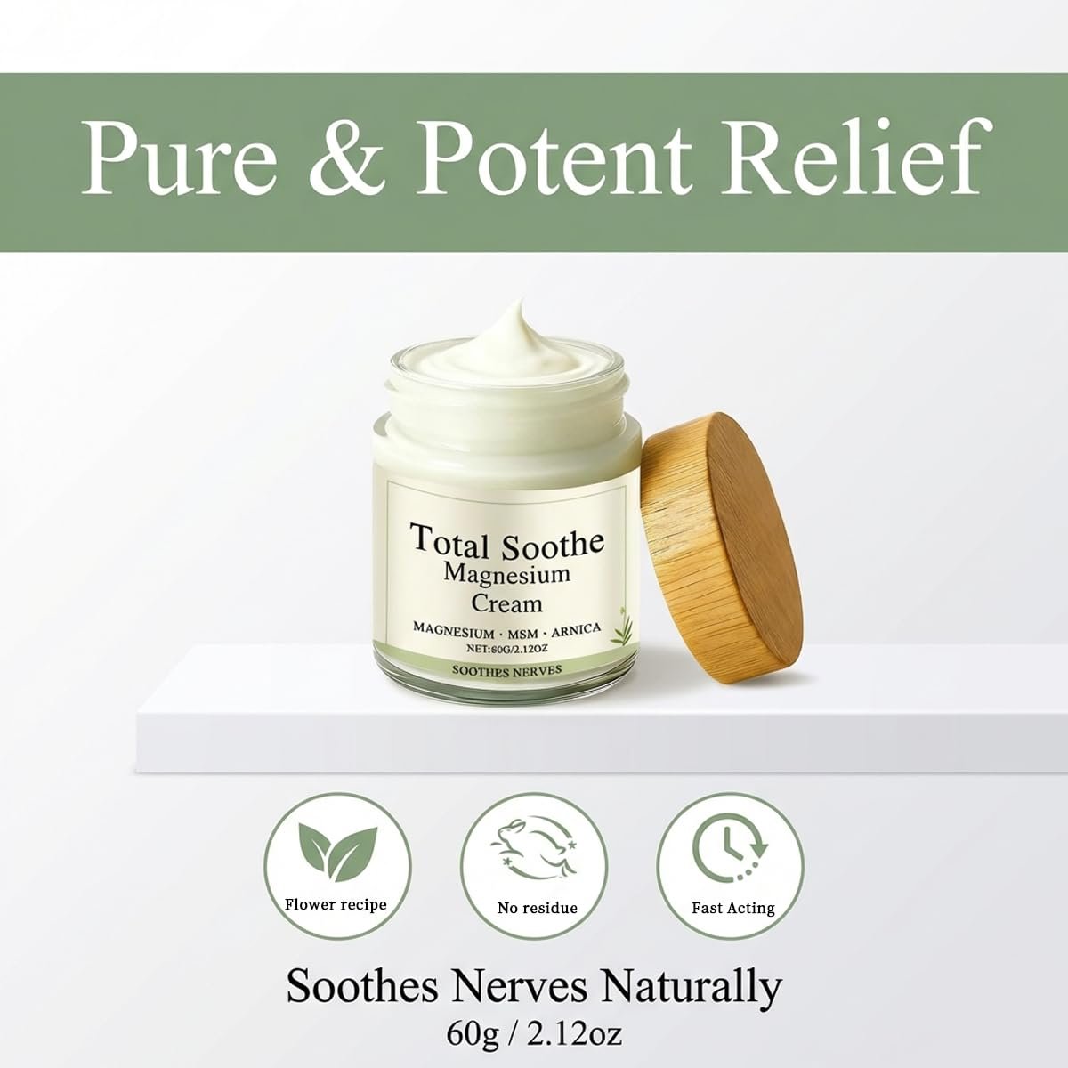 Total Relief Magnesium Cream - Joint Relief with MSM & Arnica, Fast Absorbing Non-Greasy Topical for Everyday Joint & Muscle Comfort (1 oz) Avelisse