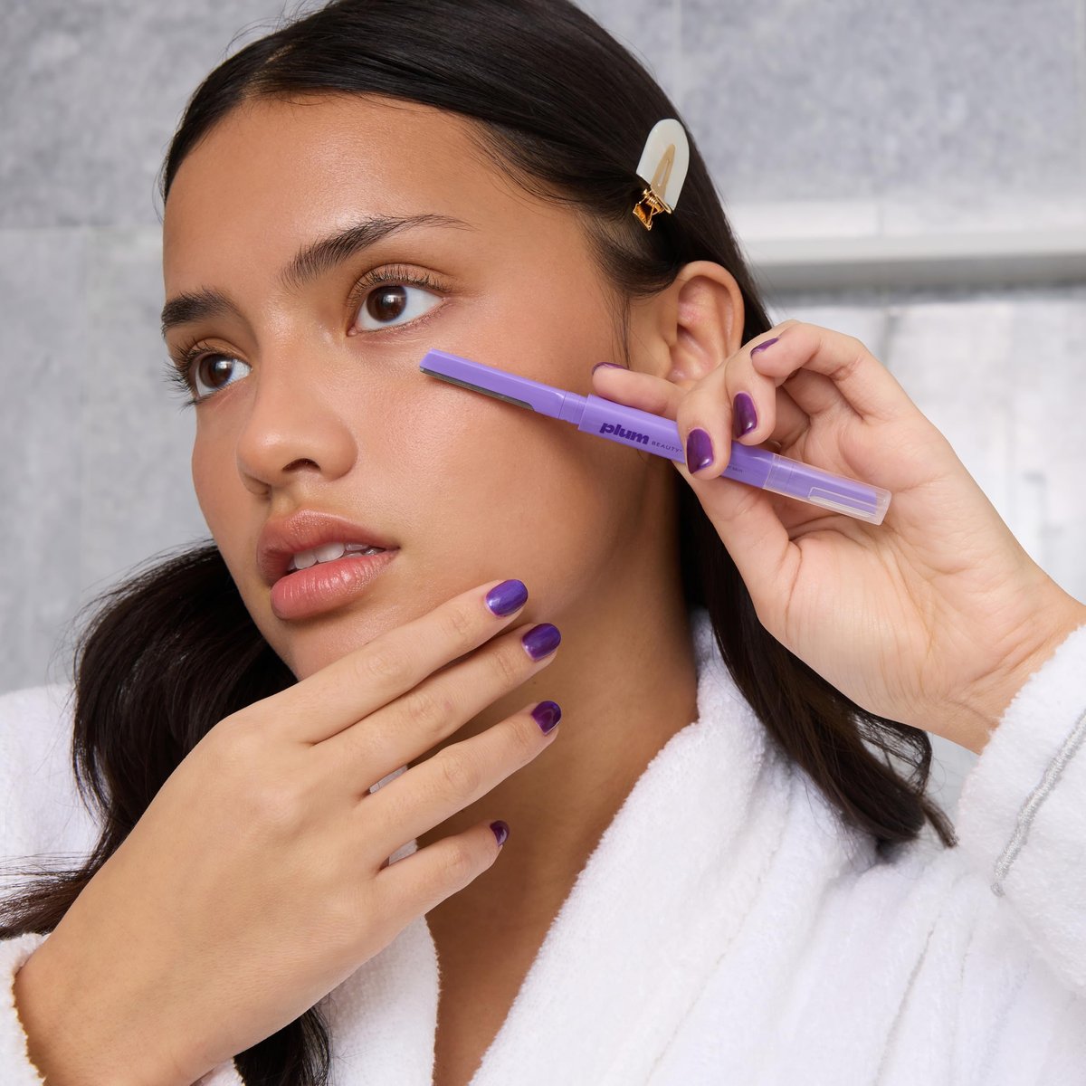 Plum Beauty Double-Sided Dermaplaning Razors (4-Pack) – Dual-Blade Facial Razors for Women - Precision & Large Blades for Brows, Upper Lip, & Cheeks - Peach Fuzz Remover & Exfoliating Face Tool - görsel 4