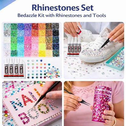 Badazzle Kit 40 Colors 35000PCS Resin Jelly Flatback Rhinestones - Bedazzling Kit with Tools for Crafts & DIY Projects Avelisse