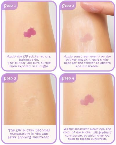 Beautistin UV Detection Stickers for Sunscreen – 80 Count Sun Protection Reminder Stickers, 8 Cute Patterns - görsel 6