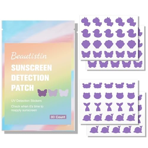 Beautistin UV Detection Stickers for Sunscreen – 80 Count Sun Protection Reminder Stickers, 8 Cute Patterns - görsel 2