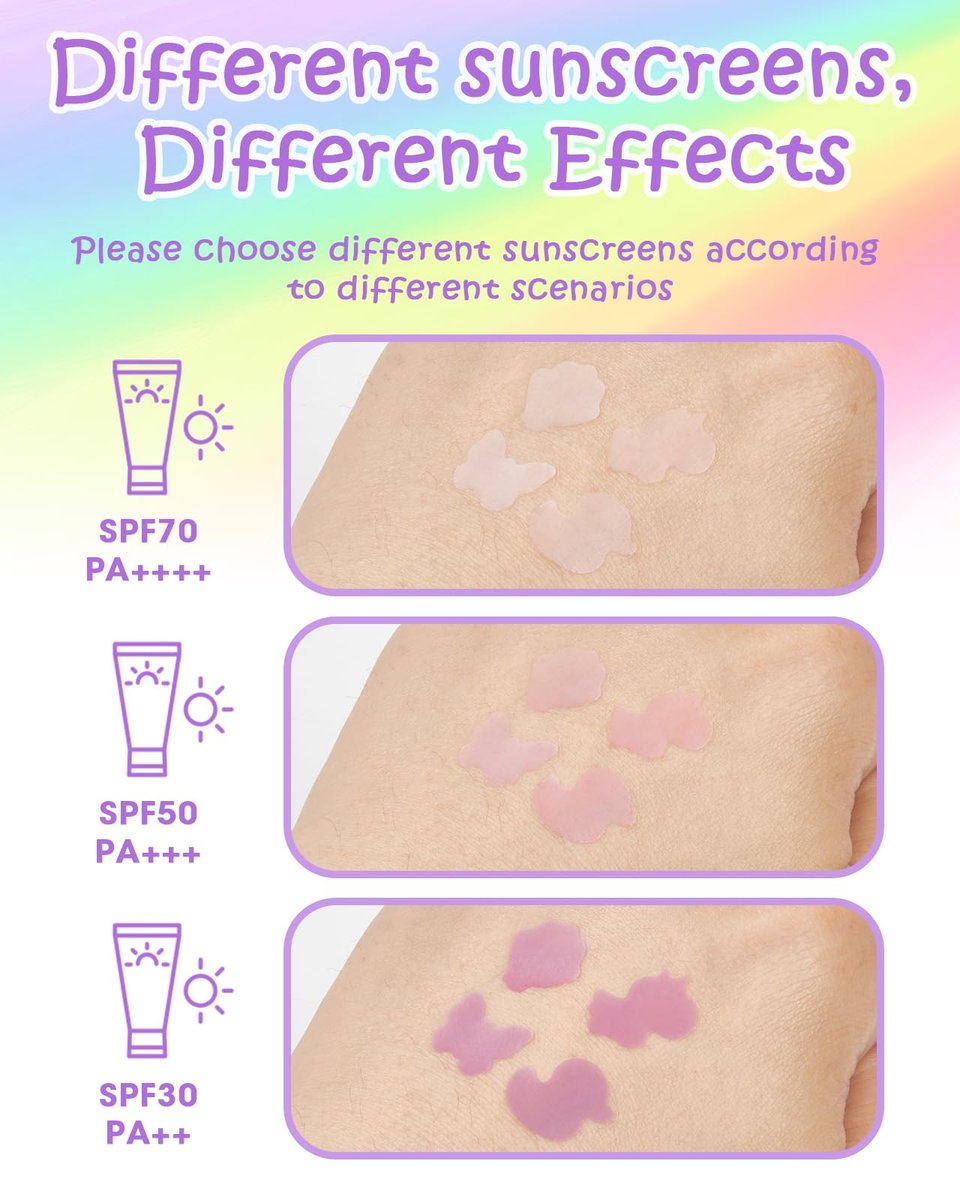 Beautistin UV Detection Stickers for Sunscreen – 80 Count Sun Protection Reminder Stickers, 8 Cute Patterns - görsel 13