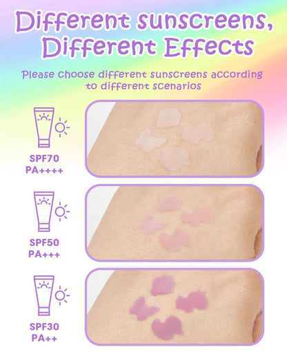 Beautistin UV Detection Stickers for Sunscreen – 80 Count Sun Protection Reminder Stickers, 8 Cute Patterns