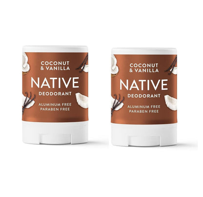 Native Aluminum Free Deodorant, Coconut & Vanilla, Travel Size 0.5 oz (Pack of 4) - Natural Deodorant for Women and Men Avelisse