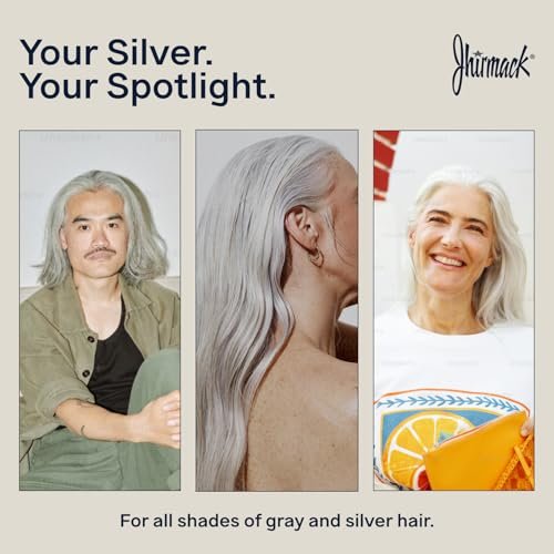 Jhirmack Silver Everyday Moisture Daily Restorative Shampoo and Conditioner Set for Silver, Grey, and White Hair - 12 fl oz Each Avelisse