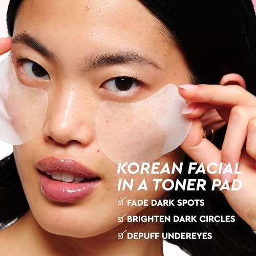 Glow Recipe Vitamin C Brightening Toner Pads - Korean Vitamin C Face Pads for Dark Circles Under-Eye and Cheeks - Light Face Exfoliator - Niacinamide, Caffeine, Guava - Fragrance-Free (60 Count) Avelisse