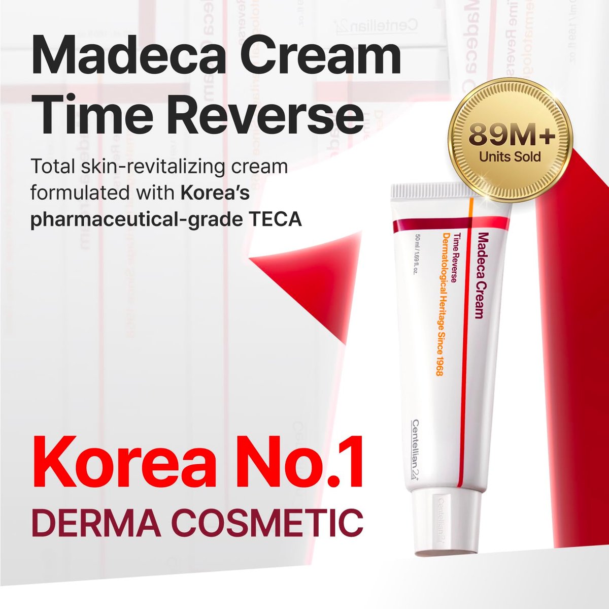 CENTELLIAN 24 Madeca Cream Time Reverse & Active Renew PDRN Duo (2 x 1.69 fl oz) – Firming, Wrinkle Care, Elasticity & Hydration with Centella, TECA PDRN & Hyaluronic Acid, Korean Moisturizer Avelisse