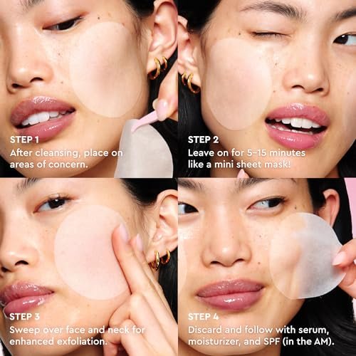 Glow Recipe LHA + AHA Exfoliating Toner Pads – Korean Pore Minimizer & Hydrating Toner with 5 Gentle Acids, Watermelon Enzymes, and Botanicals (60 Pads) Avelisse