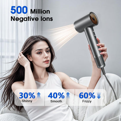 lpstea Professional Ionic Hair Dryer - High Speed Fast Drying, Constant Temperature Hair Care with Diffuser for Home Salon Travel, Dark Avelisse