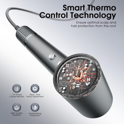 lpstea Professional Ionic Hair Dryer - High Speed Fast Drying, Constant Temperature Hair Care with Diffuser for Home Salon Travel, Dark Avelisse