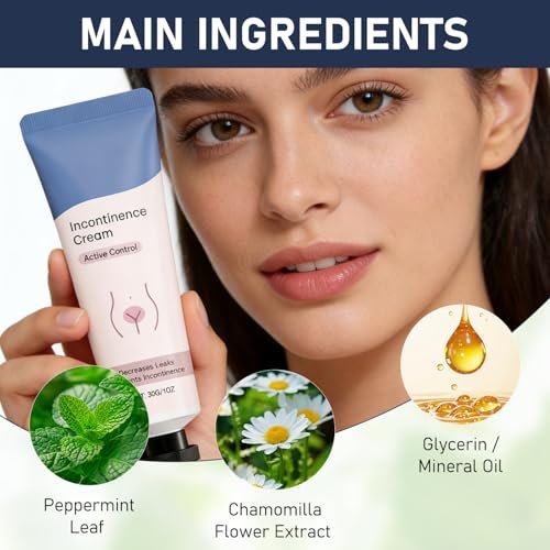 Egmsic 2-Pack Incontinence Cream for Women - Moisturizing Body Cream for Incontinence Control, Lightweight & Non-Greasy Formula (0.5 Fl Oz Each) Avelisse