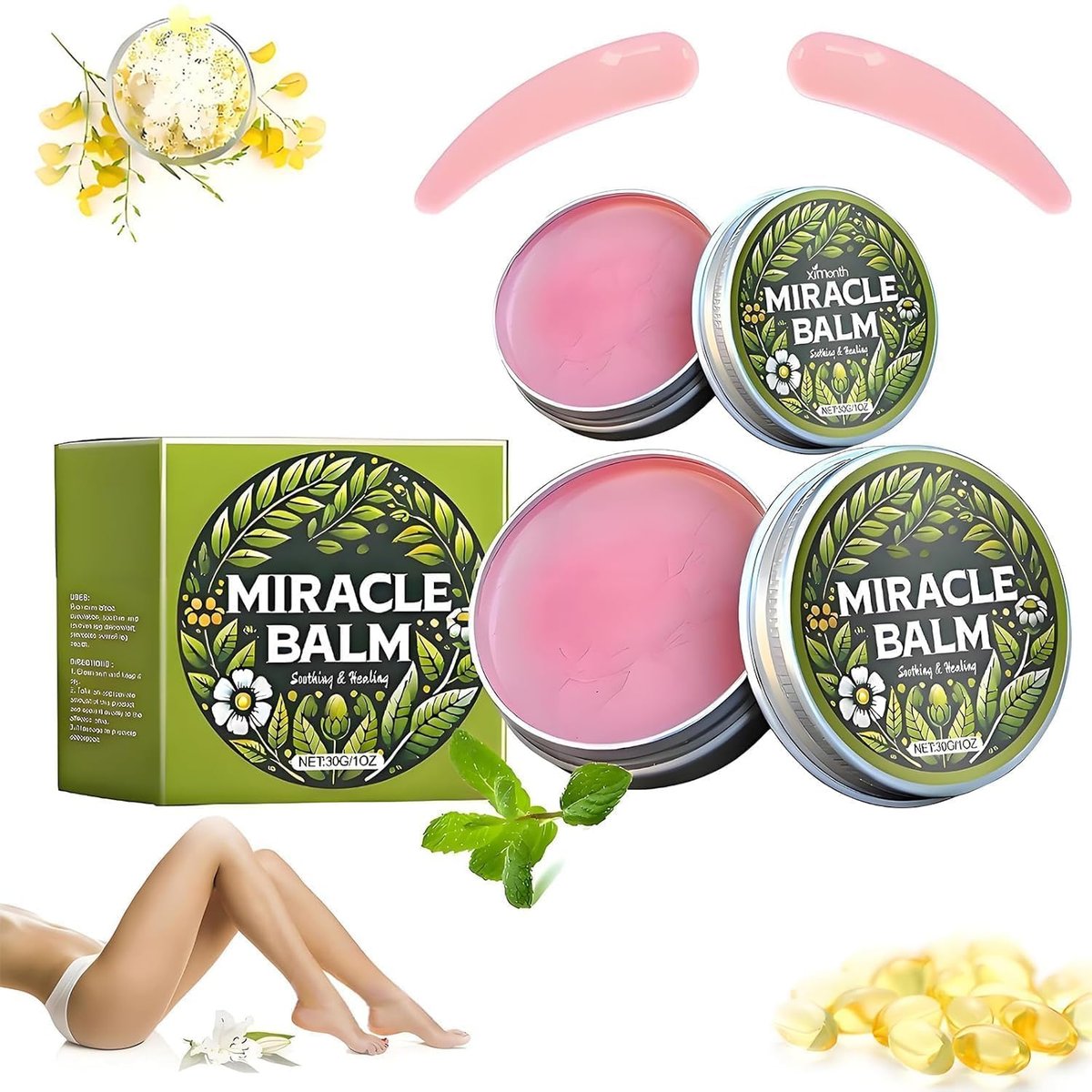 Nasteck Mobile Parts Miracle Balm for Swollen Legs – Botanical Veins Soothing Cream with Calendula, Relaxing & Comforting for Back, Hands, Feet & Body (2-Pack, 0.5 Fl Oz Each) Avelisse