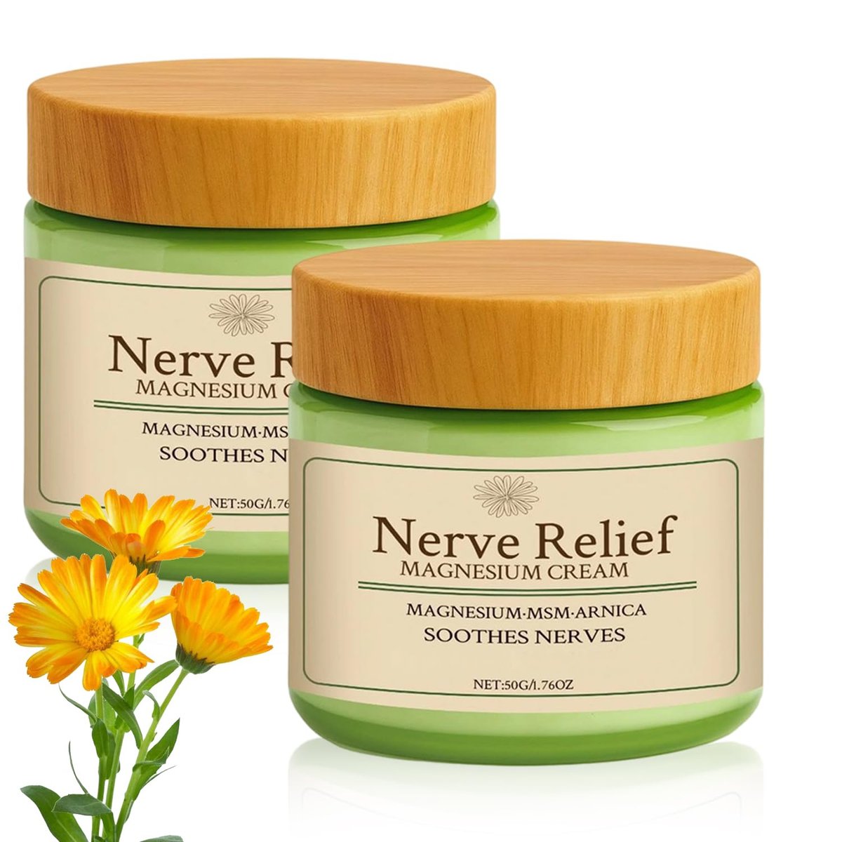 LHBMET 2-Pack Natural Magnesium Cream with MSM & Arnica - Mild Soothing Relief & Relaxation Body Care Cream, 0.85 Fl Oz Each Avelisse