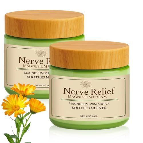 LHBMET 2-Pack Natural Magnesium Cream with MSM & Arnica - Mild Soothing Relief & Relaxation Body Care Cream, 0.85 Fl Oz Each Avelisse