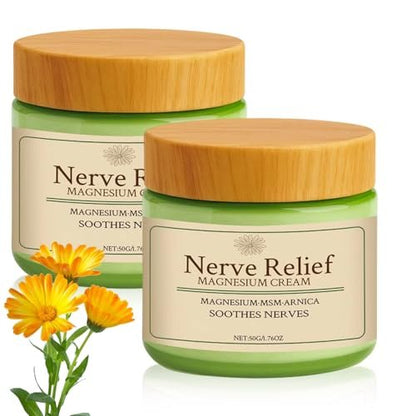 LHBMET 2-Pack Natural Magnesium Cream with MSM & Arnica - Mild Soothing Relief & Relaxation Body Care Cream, 0.85 Fl Oz Each Avelisse