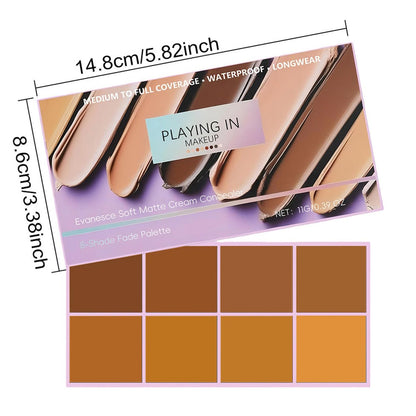 8-Color Concealer Palette – Soft Matte Full Coverage, Waterproof & Long-Lasting Color Correcting Makeup for Face, Dark Circles & Blemishes