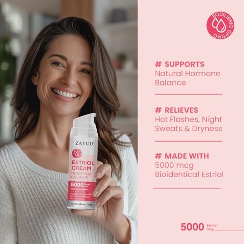 ZAYUU Estriol Face Cream for Women - Hydrating Moisturizer with Wild Yam, Red Clover & Soy Isoflavones - Botanical Skincare for Daily Comfort, Balance & Skin Wellness - 4.23 oz (3-Month Supply) Avelisse