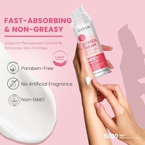 ZAYUU Estriol Face Cream for Women - Hydrating Moisturizer with Wild Yam, Red Clover & Soy Isoflavones - Botanical Skincare for Daily Comfort, Balance & Skin Wellness - 4.23 oz (3-Month Supply) Avelisse