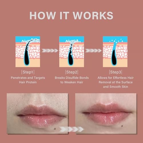 PUILOG Painless Gentle Facial Hair Removal Cream for Women - Sensitive Skin Depilatory Cream with Spatula, 1.69 Fl Oz Avelisse