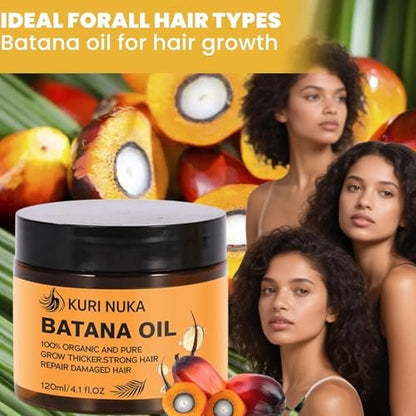Batana Natural Hair Oil – Raw & Unrefined for Hair Growth, Prevents Hair Loss & Boosts Thickness for Men & Women (4.2 Fl Oz) Avelisse