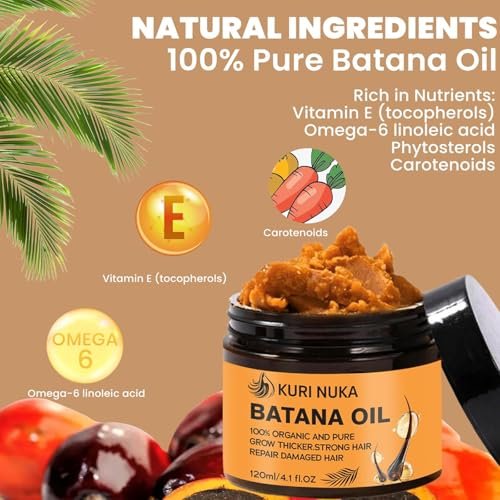 Batana Natural Hair Oil – Raw & Unrefined for Hair Growth, Prevents Hair Loss & Boosts Thickness for Men & Women (4.2 Fl Oz) Avelisse