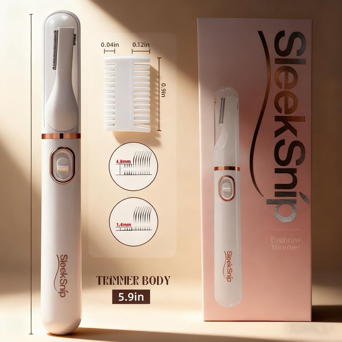 SleekSnip 2025 Eyebrow Trimmer Facial Shaver for Women - Painless Facial Hair Remover, Mini Personal Grooming Tool with Combs - görsel 3