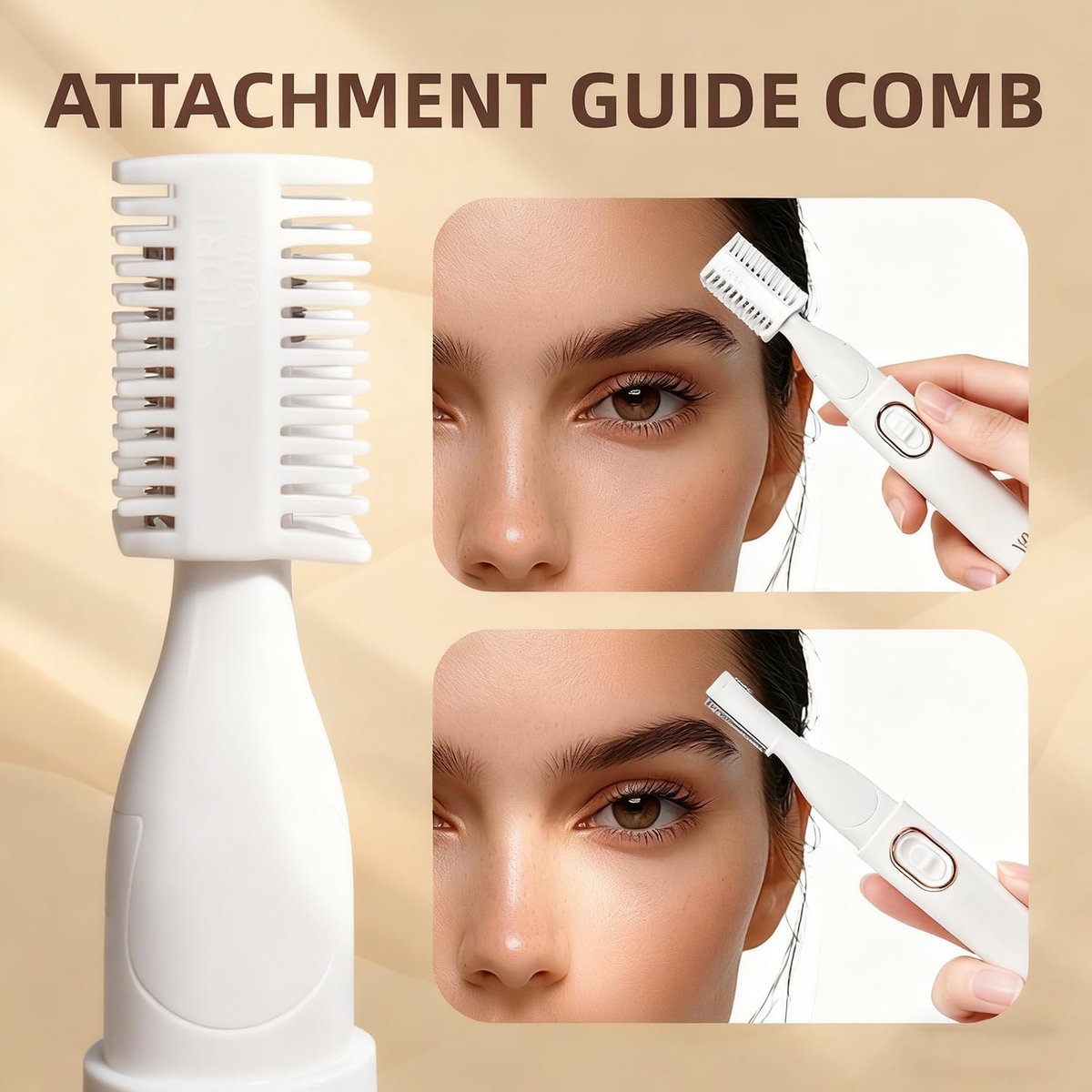 SleekSnip 2025 Eyebrow Trimmer Facial Shaver for Women - Painless Facial Hair Remover, Mini Personal Grooming Tool with Combs - görsel 9