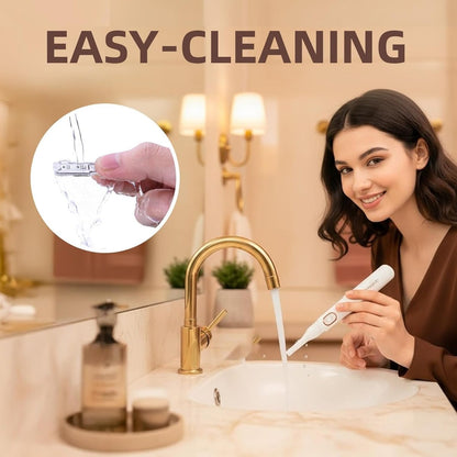 SleekSnip 2025 Eyebrow Trimmer Facial Shaver for Women - Painless Facial Hair Remover, Mini Personal Grooming Tool with Combs