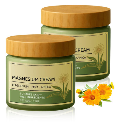 rooroopet Magnesium Cream with MSM & Arnica – 2-Pack Mild Skin Soothing Body Care Cream, 50g Each Avelisse