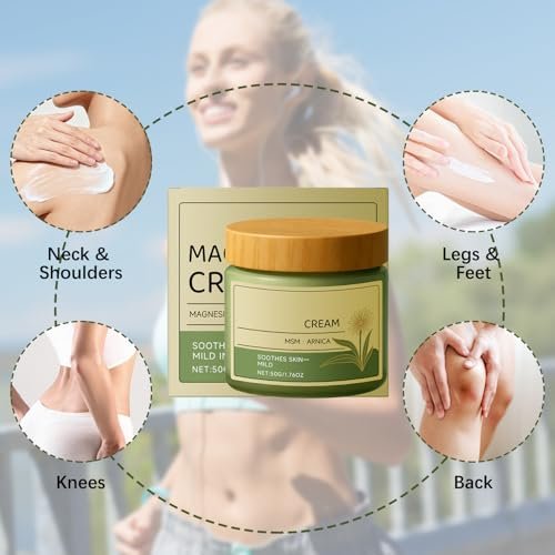 rooroopet Magnesium Cream with MSM & Arnica – 2-Pack Mild Skin Soothing Body Care Cream, 50g Each Avelisse