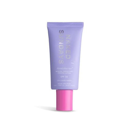 Naked Sundays BeautyBarrier Mineral Perfecting Priming Lotion SPF 50 – Sensitive Skin Mineral Sunscreen Primer with Zinc Oxide & Centella Asiatica (Cica), 50ml Avelisse