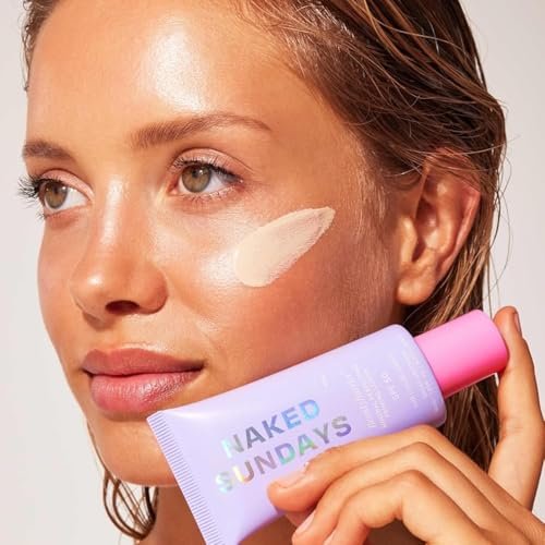 Naked Sundays BeautyBarrier Mineral Perfecting Priming Lotion SPF 50 – Sensitive Skin Mineral Sunscreen Primer with Zinc Oxide & Centella Asiatica (Cica), 50ml Avelisse
