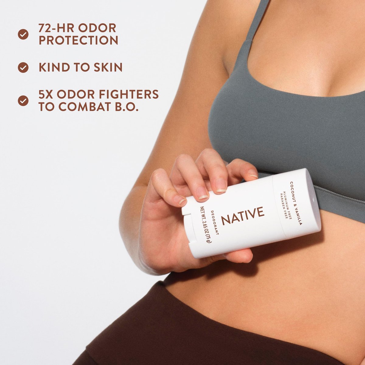 Native Deodorant Coconut & Vanilla, 3-Pack – Aluminum-Free, 72-Hour Odor Control with Naturally Derived Ingredients Avelisse