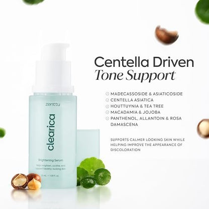 ZENTTU Korean Brightening Serum with Centella Asiatica, Madecassoside and Asiaticoside for Uneven Tone and Dark Spots, Clearica Lightweight Glow Serum Korean | 1.08 fl oz Avelisse