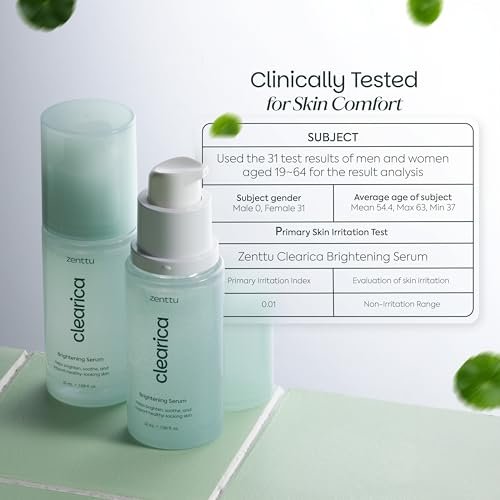 ZENTTU Korean Brightening Serum with Centella Asiatica, Madecassoside and Asiaticoside for Uneven Tone and Dark Spots, Clearica Lightweight Glow Serum Korean | 1.08 fl oz Avelisse