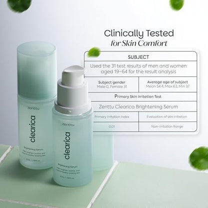 ZENTTU Korean Brightening Serum with Centella Asiatica, Madecassoside and Asiaticoside for Uneven Tone and Dark Spots, Clearica Lightweight Glow Serum Korean | 1.08 fl oz Avelisse