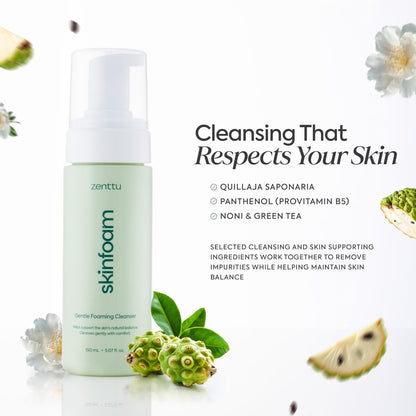Zenttu Centella Cleansing Foam - Korean Face Wash for Sensitive Skin with Ceramide NP and Panthenol, Gentle Barrier Supporting Foam Cleanser, 5.07 fl oz Avelisse