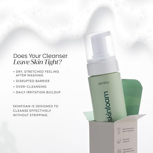 Zenttu Centella Cleansing Foam - Korean Face Wash for Sensitive Skin with Ceramide NP and Panthenol, Gentle Barrier Supporting Foam Cleanser, 5.07 fl oz Avelisse