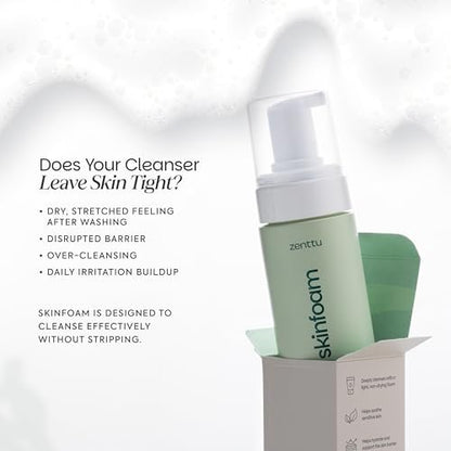 Zenttu Centella Cleansing Foam - Korean Face Wash for Sensitive Skin with Ceramide NP and Panthenol, Gentle Barrier Supporting Foam Cleanser, 5.07 fl oz Avelisse