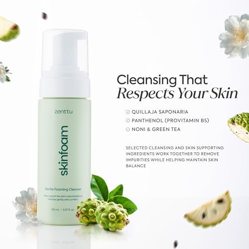 Zenttu Centella Cleansing Foam - Korean Face Wash for Sensitive Skin with Ceramide NP and Panthenol, Gentle Barrier Supporting Foam Cleanser, 5.07 fl oz Avelisse