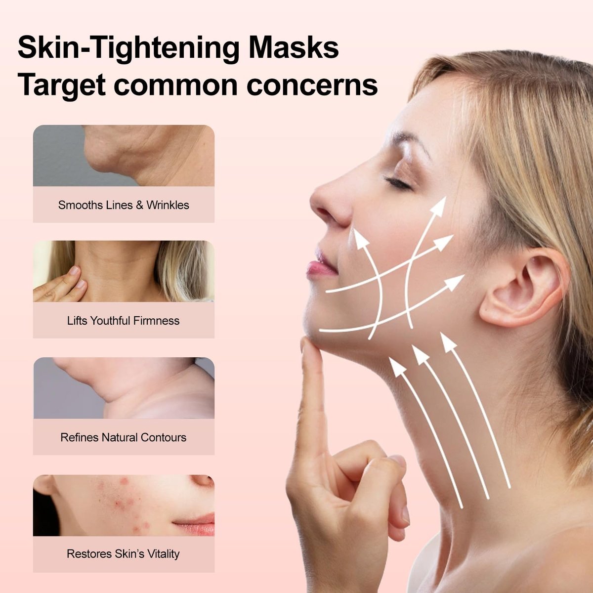 Redcool V Line Lifting Collagen Mask for Double Chin & Jawline Care - 5 Pack Avelisse